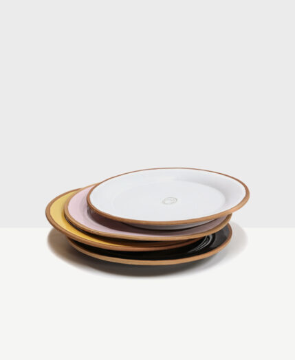 Matt Finish Round Biege Stoneware Platter